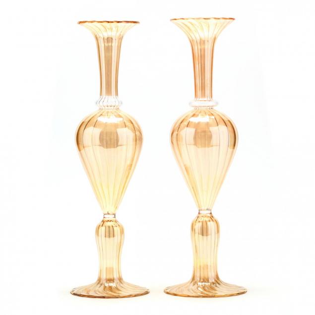 pair-of-venetian-blown-glass-vases