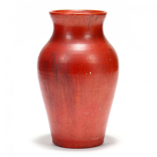 nc-art-pottery-chrome-red-floor-vase