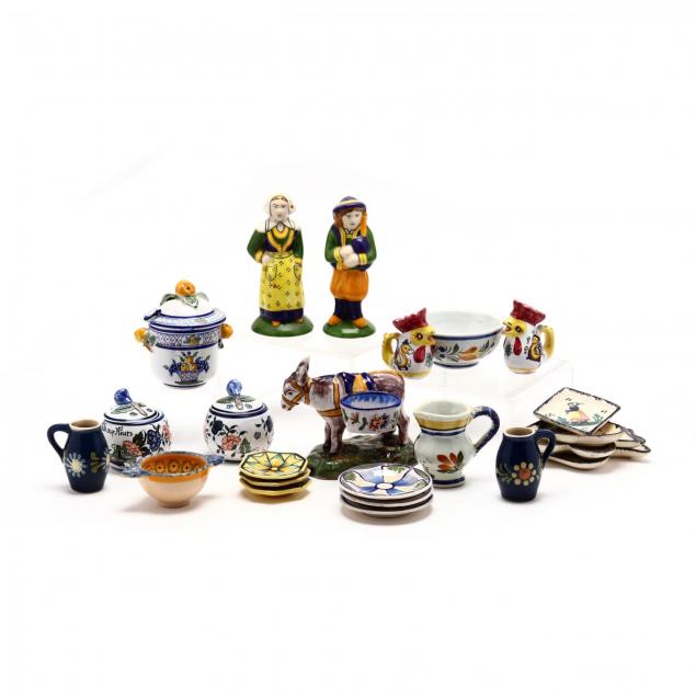 an-assortment-of-quimper-and-other-pottery-miniatures