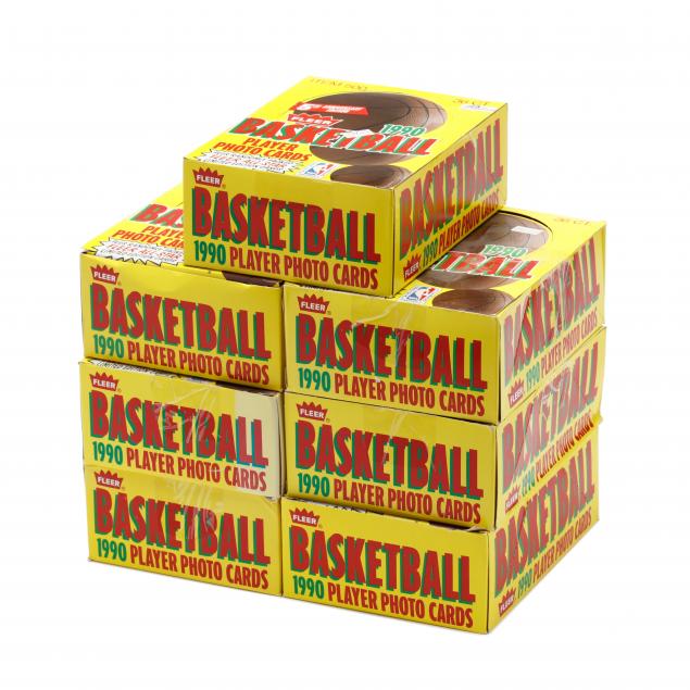 seven-1990-91-fleer-basketball-36-count-rack-pack-boxes