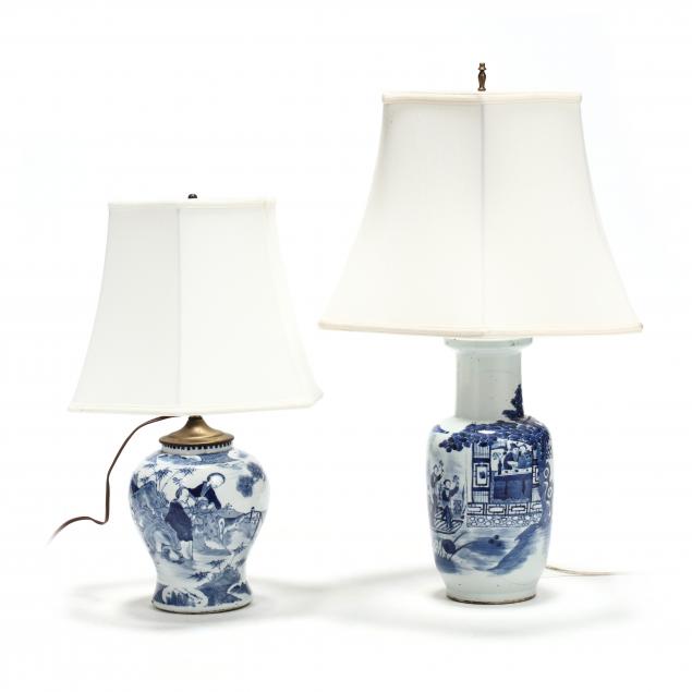 two-chinese-blue-white-porcelain-vases
