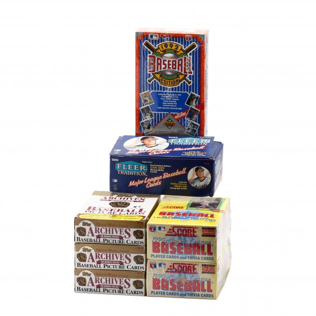 seven-1990s-boxed-baseball-cards-fleer-score-upper-deck-and-topps