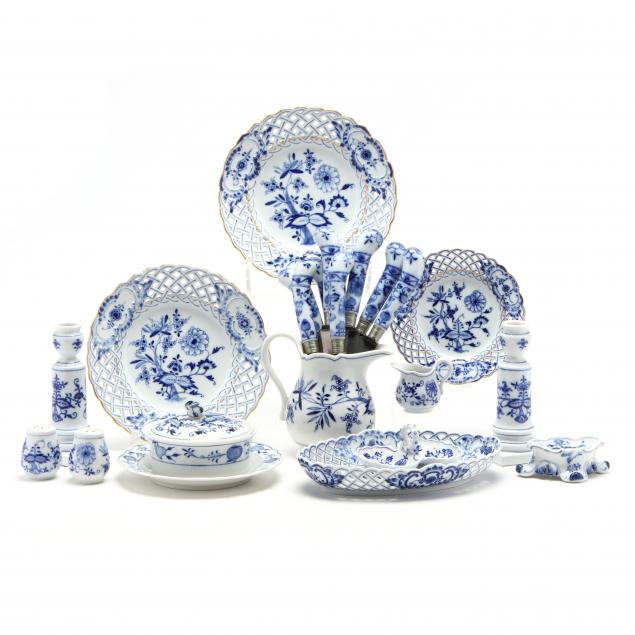 a-collection-of-meissen-blue-onion-porcelain