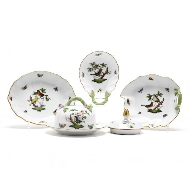 four-herend-rothschild-bird-serving-accessories