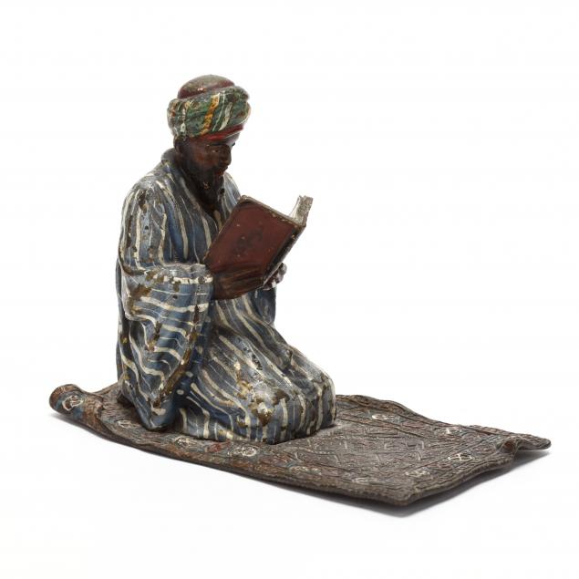 franz-bergman-cold-painted-bronze-bedouin-with-prayer-book