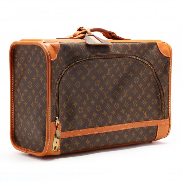 Vintage LOUIS VUITTON Vachetta Zipper Suitcase. Saks Fifth Avenue Tag  Luggage