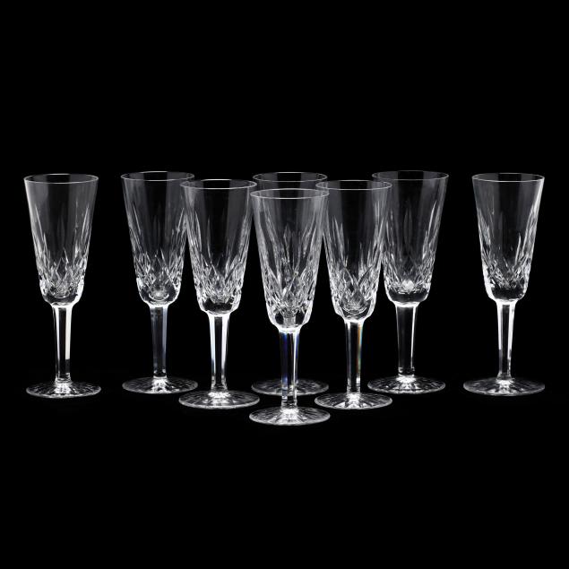 waterford-eight-lismore-crystal-champagne-flutes