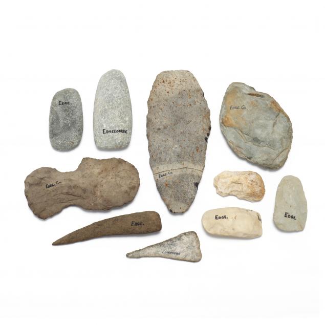 nine-prehistoric-stone-implements-edgecombe-county-north-carolina