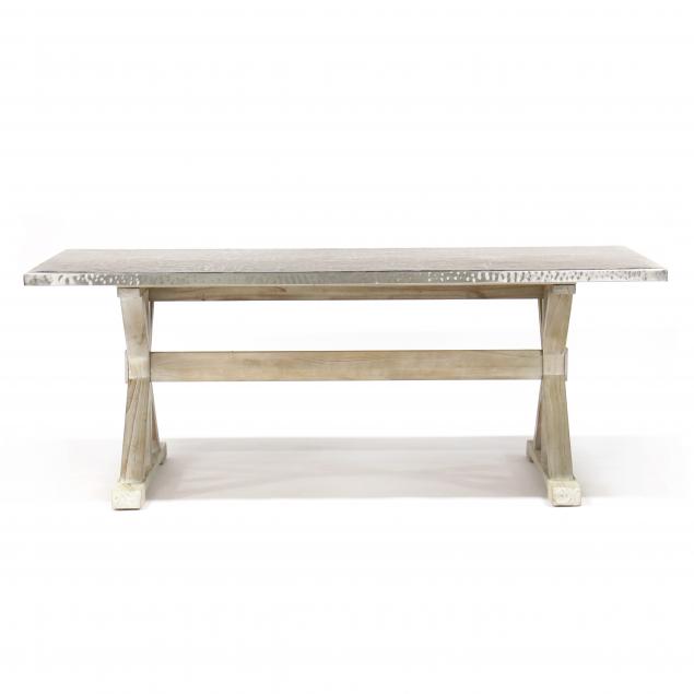 bernhardt-contemporary-stainless-steel-top-dining-table