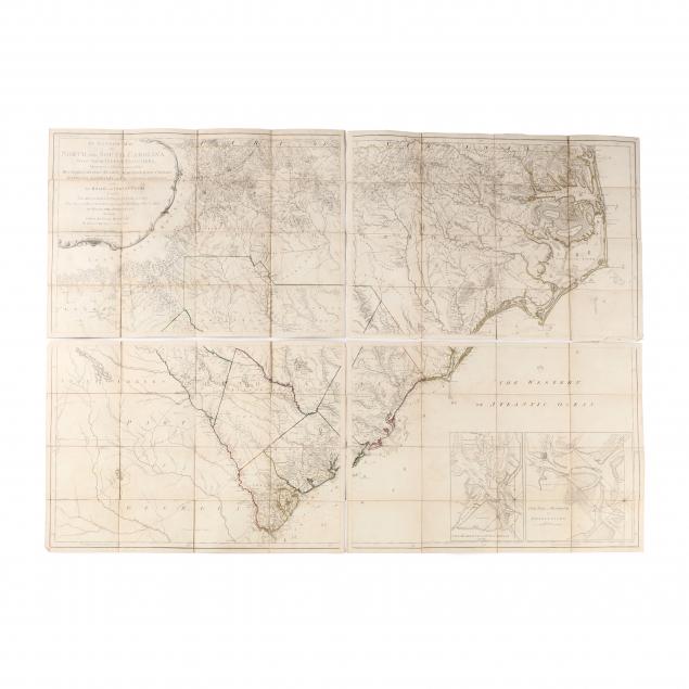 a-rare-folded-1794-edition-of-mouzon-s-celebrated-map-of-the-carolinas