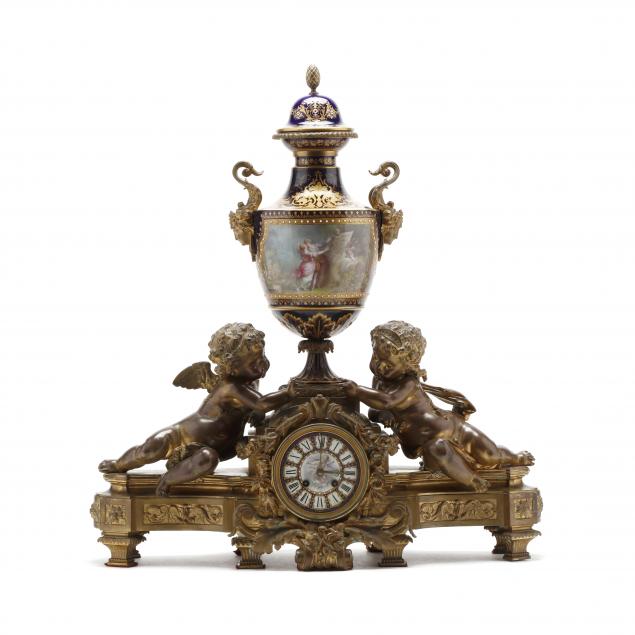 louis-xv-style-bronze-and-porcelain-mantel-clock