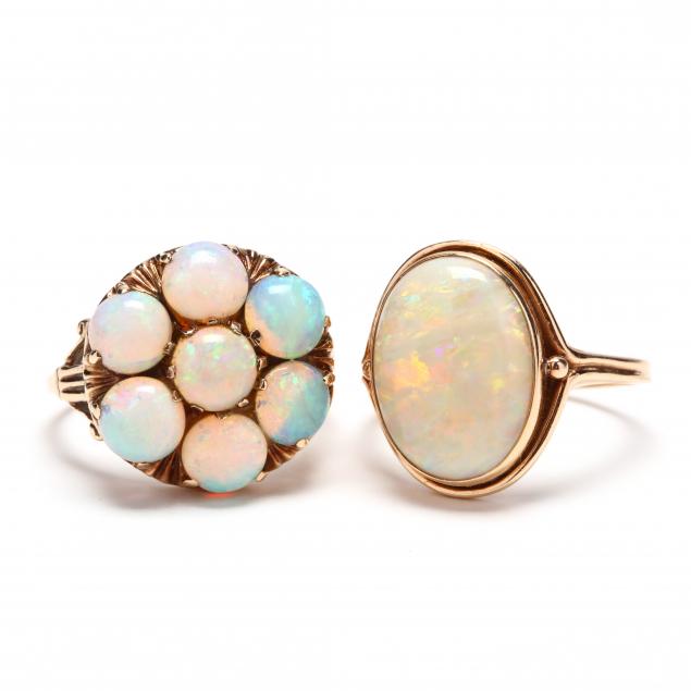two-gold-and-opal-rings