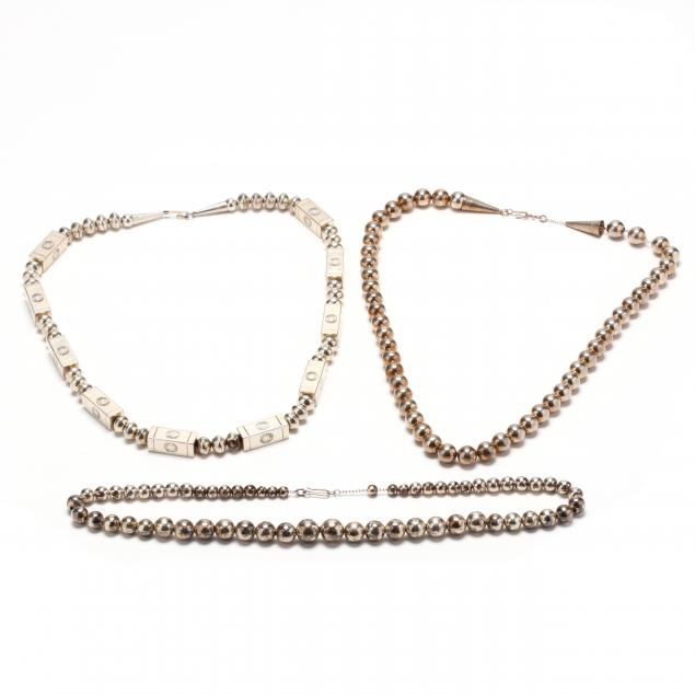 three-handmade-silver-bead-necklaces