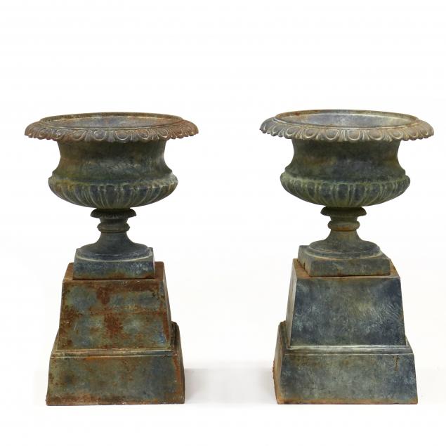 pair-of-classical-style-cast-iron-garden-urns