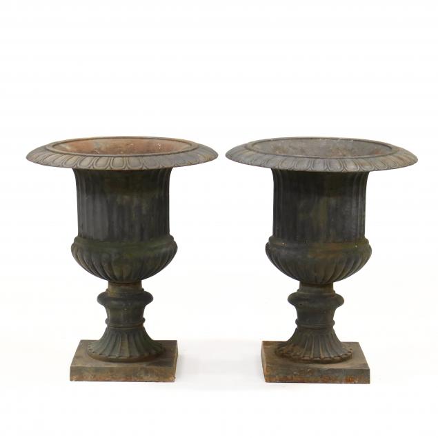 pair-of-classical-style-cast-iron-garden-urns