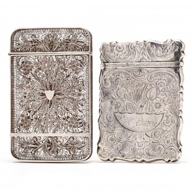 two-antique-silver-card-cases