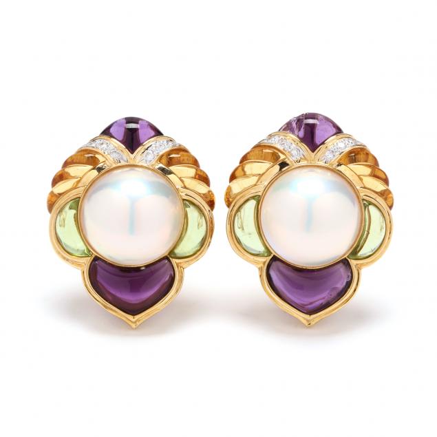 18kt-gold-mabe-pearl-and-gem-set-earrings
