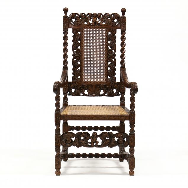 belgian-carved-walnut-hall-chair