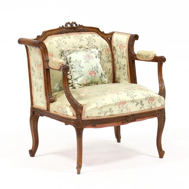unusual-louis-xvi-style-carved-walnut-fauteuil