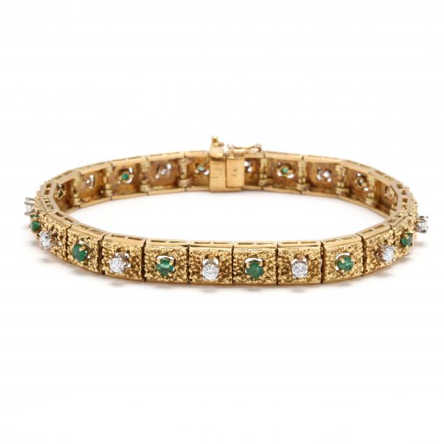 18kt-gold-emerald-diamond-bracelet-hammerman-bros