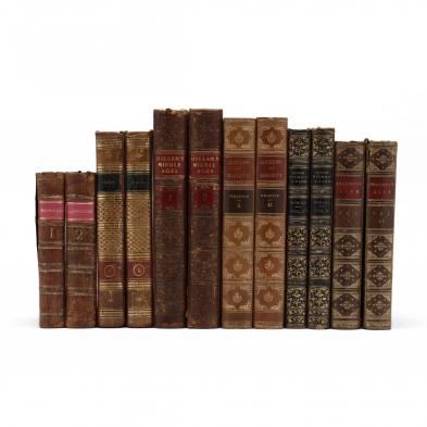 six-two-volume-sets-of-antique-leather-bound-books