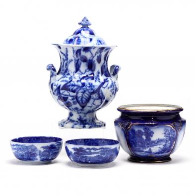 four-pieces-of-antique-flow-blue-tableware