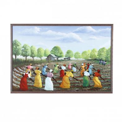 folk-art-painting-willie-nash-nc-1937-1999-hoeing-the-field