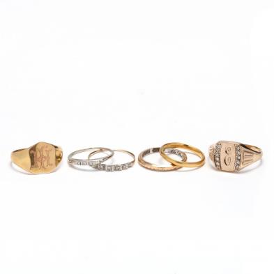 Six Gold Rings (Lot 2078 - Fine Estate JewelryJul 17, 2019, 6:00pm)