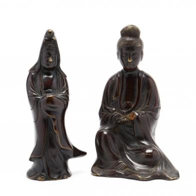 two-chinese-bronze-buddhist-sculptures
