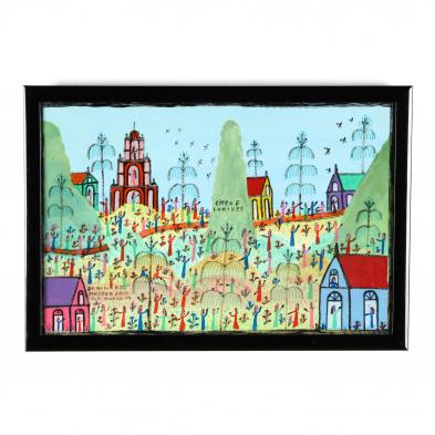 folk-art-painting-rev-howard-finster-georgia-1916-2001-i-city-of-lonivee-i