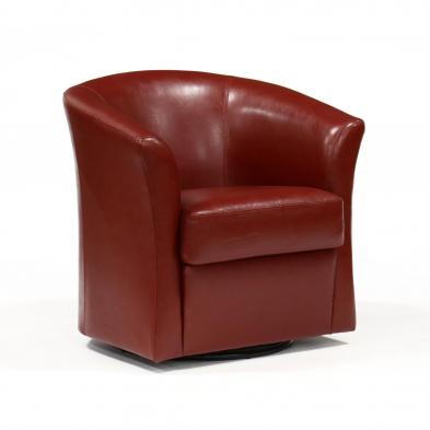 pier-one-red-leather-club-chair