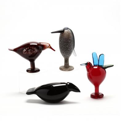 oiva-toikka-four-modernist-glass-birds