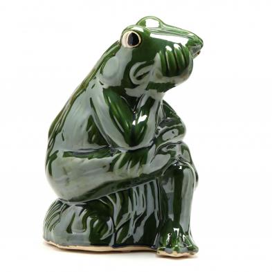contemporary-majolica-glazed-frog-garden-fountain