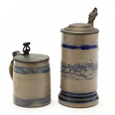 two-antique-beer-stein-tankards