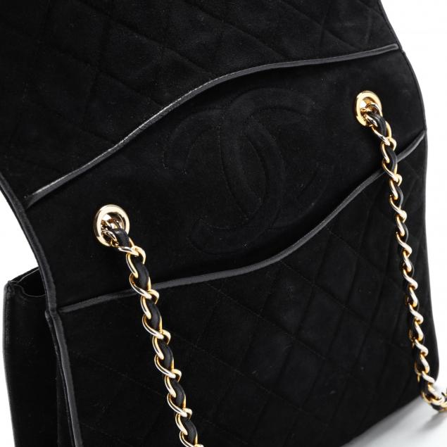 Quilted Black Suede Shoulder Bag, Chanel (Lot 4185 - Fine Estate ...