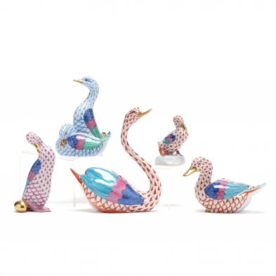 five-herend-porcelain-fishnet-ducks