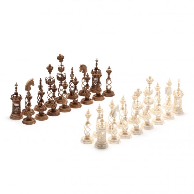 oleg-raikis-russia-20th-century-danish-selenus-style-mammoth-ivory-chess-set