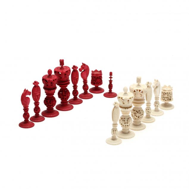 antique-cantonese-incomplete-ivory-chess-set