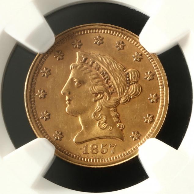 1857-2-50-liberty-head-gold-quarter-eagle-ngc-ms61