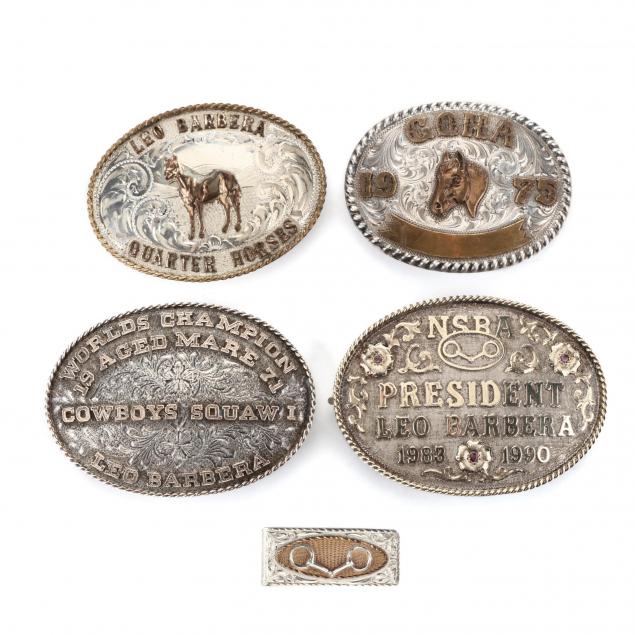 four-sterling-silver-belt-buckles-and-money-clip