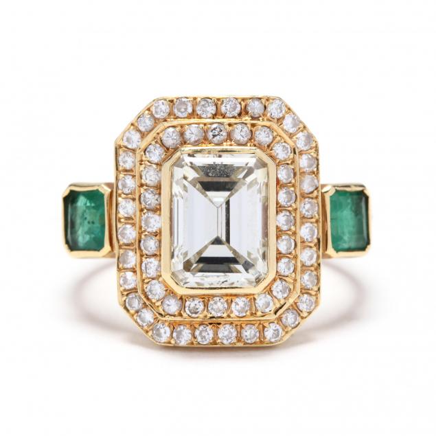 18kt-gold-diamond-and-emerald-ring