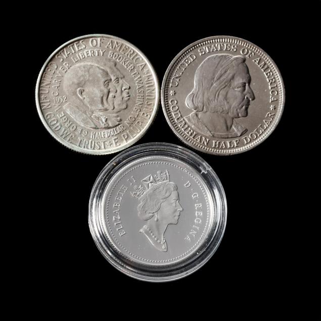 two-u-s-commemorative-halves-and-a-canadian-silver-half-dollar
