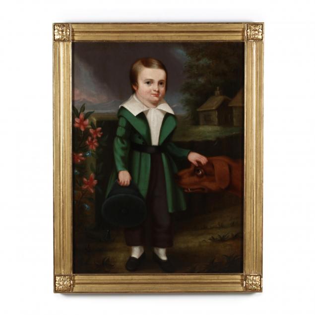 american-school-portrait-of-a-young-boy-with-hound