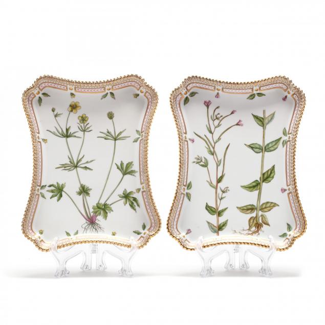 a-pair-of-royal-copenhagen-flora-danica-porcelain-trays