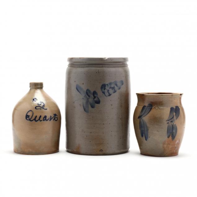 three-pieces-of-cobalt-decorated-stoneware