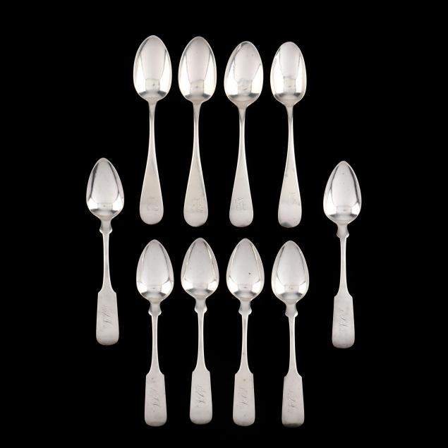 an-assembled-set-of-ten-coin-silver-sterling-silver-teaspoons