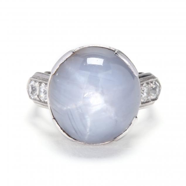 vintage-white-gold-star-sapphire-and-diamond-ring
