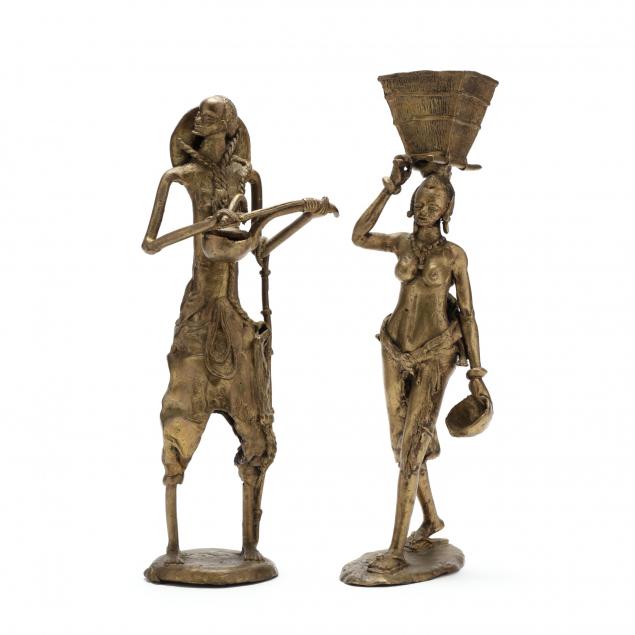 two-african-bronze-figures