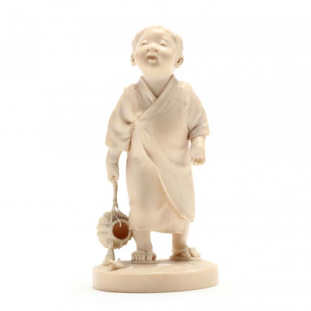 japanese-carved-ivory-okimono-of-a-boy