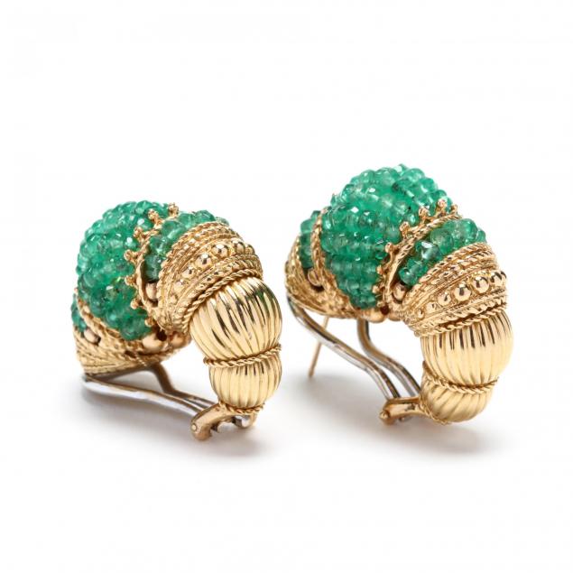 18kt-gold-and-emerald-earrings-signed
